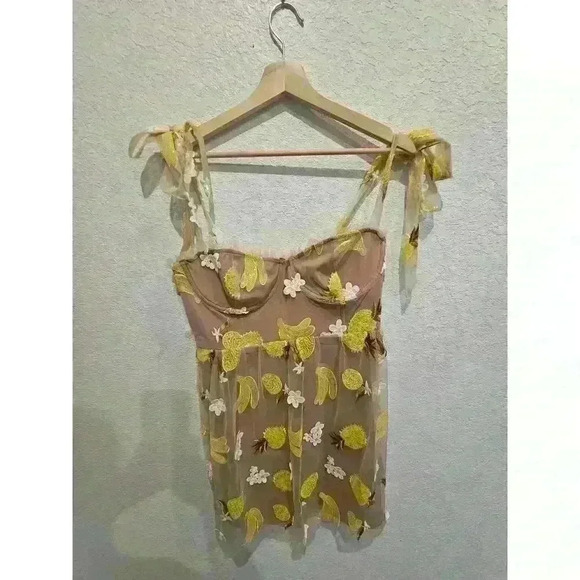 For Love and Lemons Fruitpunch Sequin Mini Dress Large - Picture 2 of 5